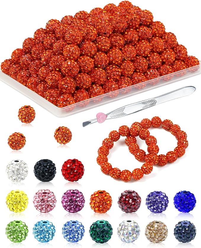120PCS FIVEIZERO Orange Rhinestone Beads by FIVEIZERO