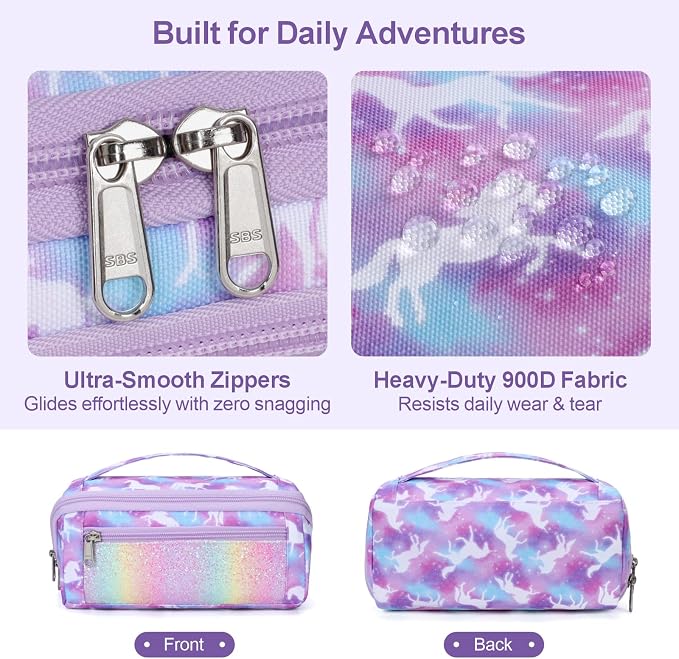 Large Pencil Case for Boys, Durable Pencil Pouch for School, Wide Opening Soft - Image 6