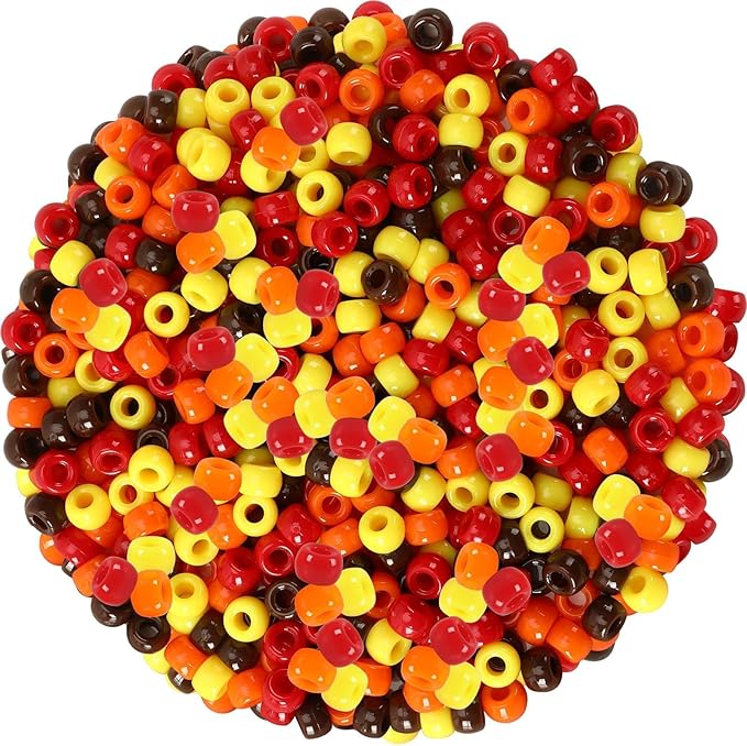 UPINS 1200pcs Fall Pony Beads Autumn Thanksgiving Colors by UPINS