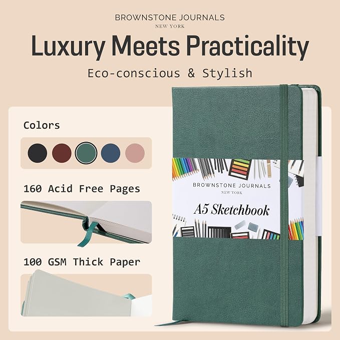 BROWNSTONE JOURNALS A5 Sketch Book Hardcover - Image 2
