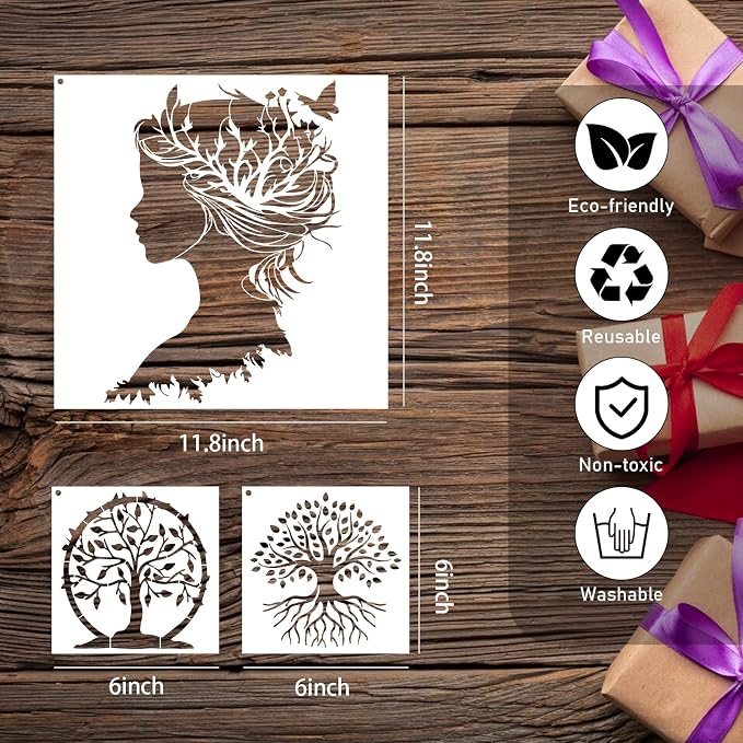 AFRTIEE Tree of Life Stencil Painting - Image 2