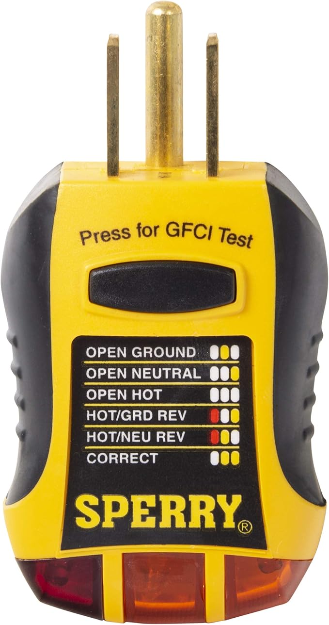Sperry Instruments STK001 Non-Contact Voltage Tester (VD6504) & GFCI Outlet / Receptacle Tester (GFI6302) Kit, Electrical AC Voltage Detector, Yellow & Black