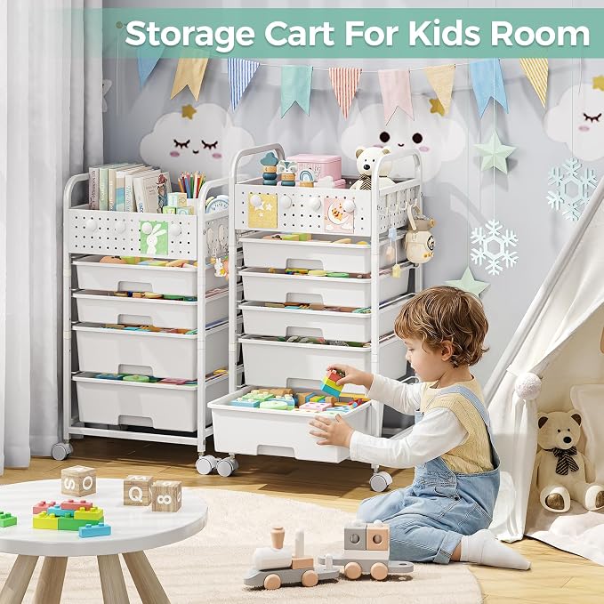 4 Drawer Rolling Storage Cart - Image 8