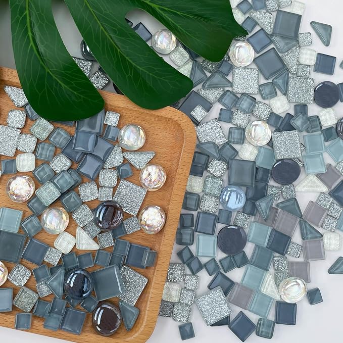 LITMIND 1.1 LB Gray Irregular Glass Mosaic Tiles - Image 6