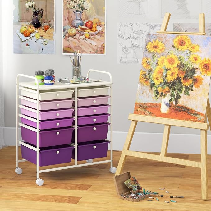 BECOMFORT 12-Drawer Rolling Cart - Image 8