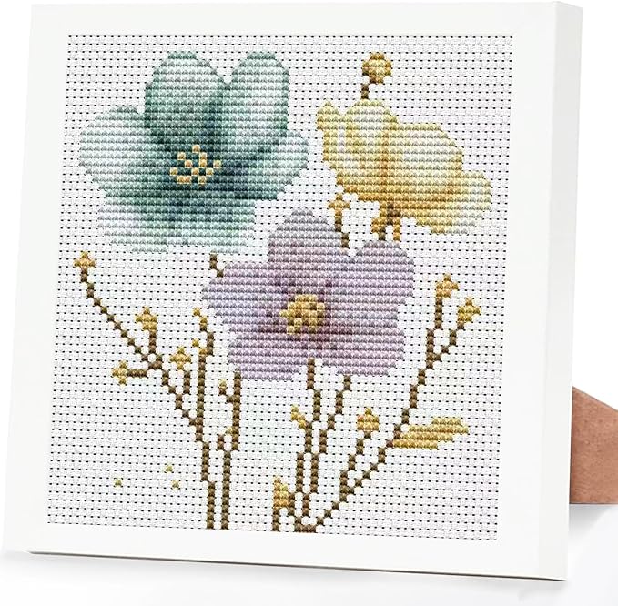 Tiwabb Cross Stitch Kits for Adults Beginners, Flowers Cross Stitch Kits by DIYHomeDecor