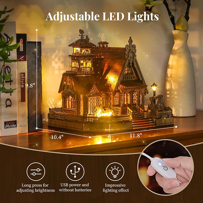FUNPOLA 3D Wood Puzzle Countryside Cottage Model - Image 5