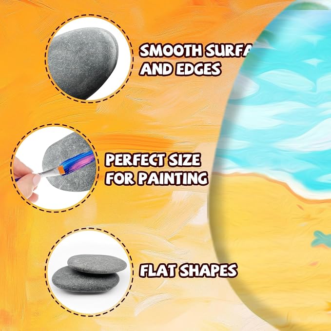 ReePlan 50PCS Rocks for Painting, 2-3 Inches Natural Smooth River Rocks for - Image 3