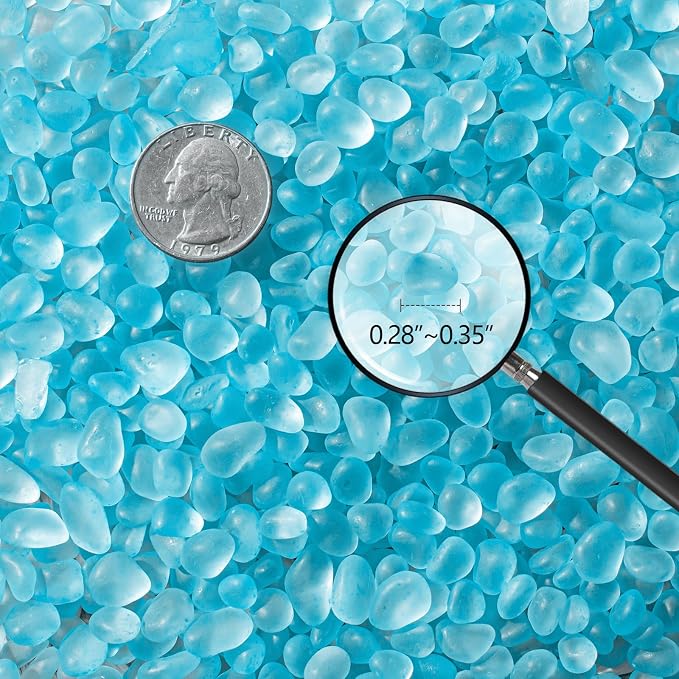 Keedolla Ice Blue Sea Glass Marbles Stones Frosted Glass Pebbles Gemstones - Image 2