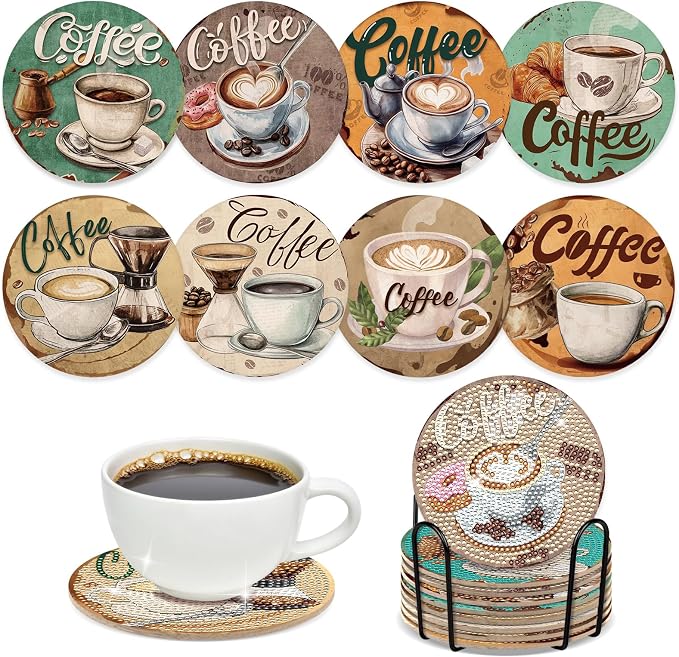 Sitsink Coffee Diamond Painting Coasters Kits by SitsinkArtCraftsTools