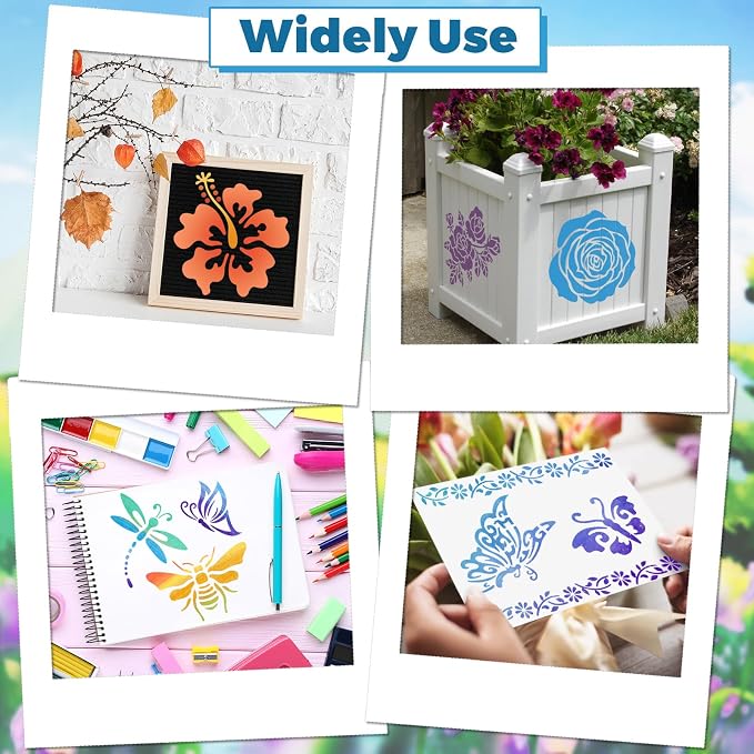 18 PCS Flower Painting Stencils Reusable Stencils - Image 6