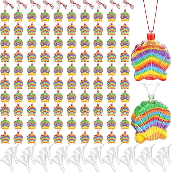 Tanlade 100 Pcs Shell Shaped Sand Art Bottle Necklaces by Tanlade