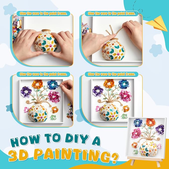 Fuyoooo DIY Vase Mosaic Painting Kit, 7.87 x 7.87 x 0.79 Inches DIY Arts and - Image 5