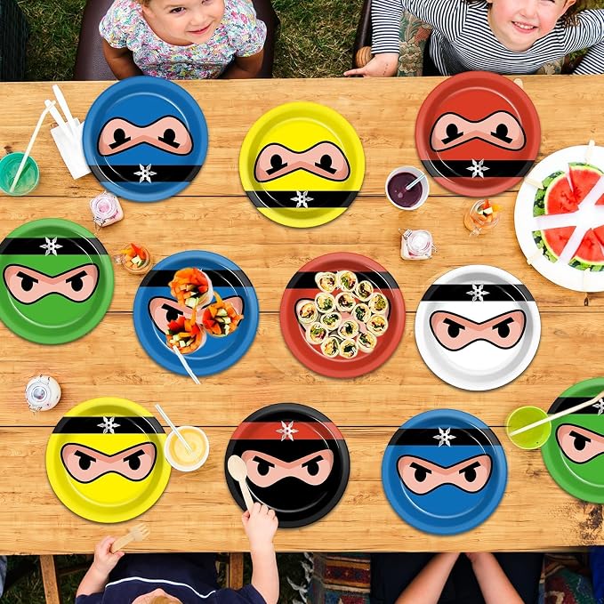 Naozinebi 72PCS Ninja Birthday Plates Karate Party Supplies Ninja Warrior - Image 7