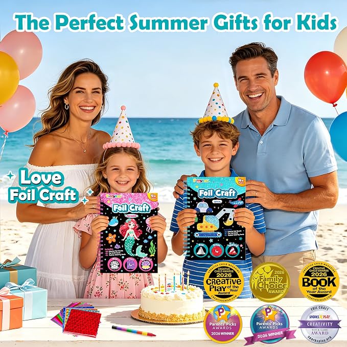 FUNNYB&G Foil Art Craft Kit for Boys 4-10 Years Old: Mess-Free & No-Glue - Image 6
