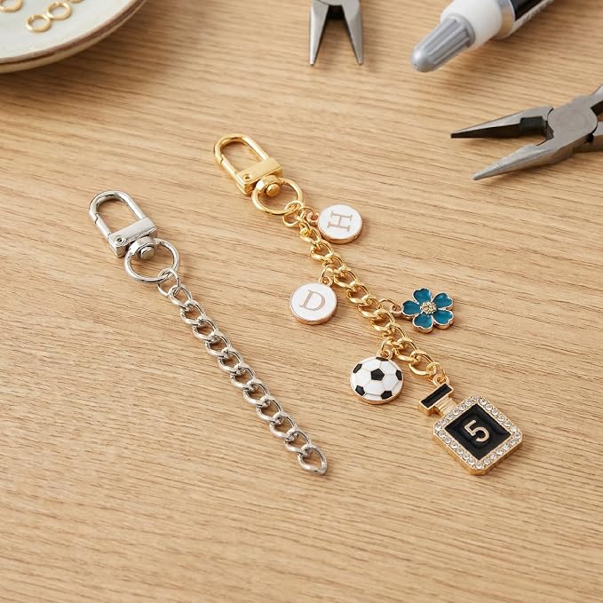 Hzopcw 20pcs Keychain Making Kit, Key Ring Swivel Snap Hook Chains, Alloy - Image 7
