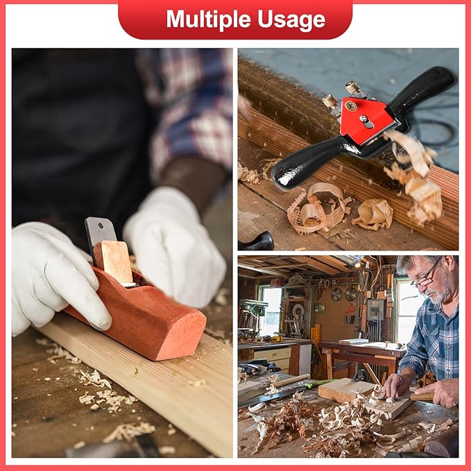 Adjustable Spokeshave Set 2pcs SpokeShave 4pcs Metal Blade and 1pcs Portable Woodworking Plane, Perfect for Wood Craft and Wood Working