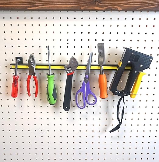 Master Magnetics 18" Magnetic Bar Tool Organizer - Easy to Install Magnet Storage Holder for House, Garage, Shed, or Job Site - Black Powder Coat