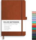 RETTACY Lined Journal Notebook, 192 Numbered Pages, A5 Size | Leather Hardcover by RETTACY