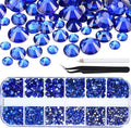 TecUnite 2000 Pieces Flat Back Gems Round Crystal Rhinestones 6 Sizes by TecUnite