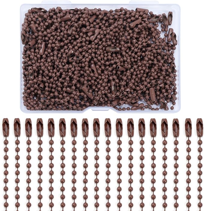 Lemonkey 100Pcs Ball Beads Chains Bulk, Coffee Keychains Rings Metal Chains by Lemonkey