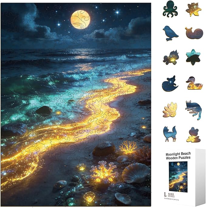 300pcs Wooden Puzzles for Adults Unique Animal Shaped Pieces | Colorful Funny by Unknown