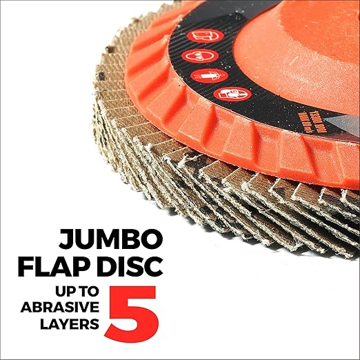 Jumbo Zirconia Flap Discs 4 1/2 for Angle Grinder, 40 Grit Type 27 High Density Trimmable 5/8"-11 inch Grinding Wheels for Grinding, Rust Removal, Sanding and Finishing - 10 Pack