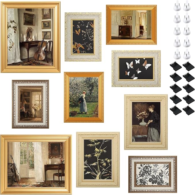 10 Pack Vintage Picture Frames for Wall or Tabletop Display Ornate Vintage by Unknown