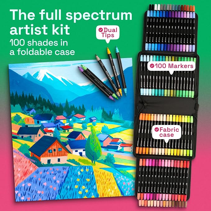 ARTISTRO 100 Dual-Tip Acrylic Paint Pens - Image 2
