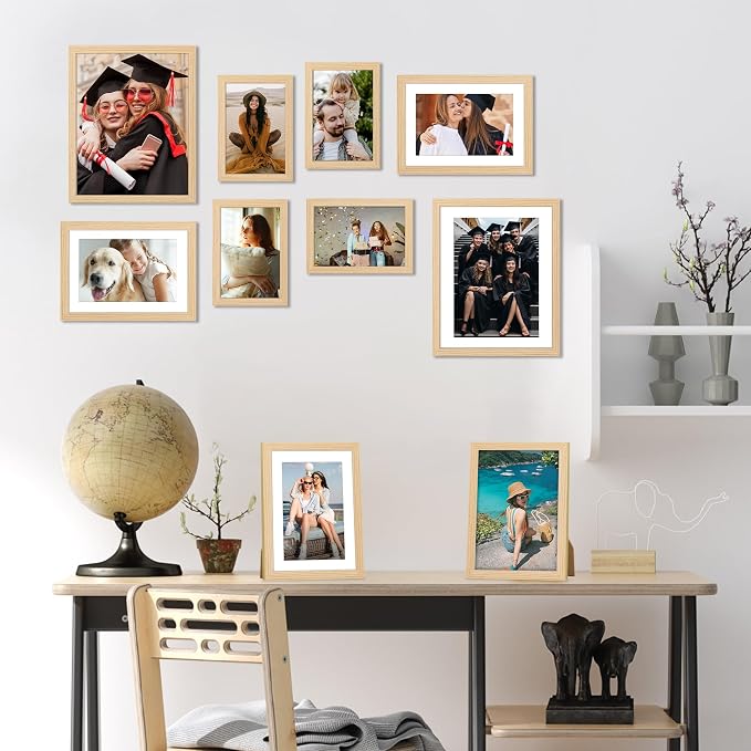 FIXSMITH 10 Pack Natural Picture Frames Collage Wall Decor - Image 6