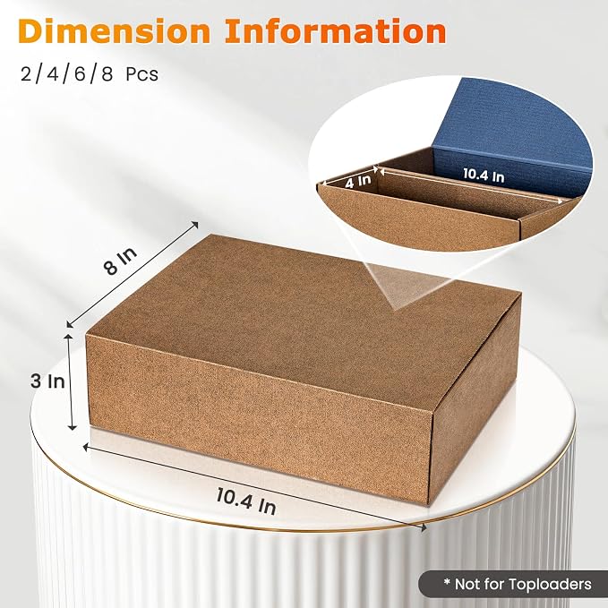 Trading Card Storage Box, Reversible Blue Gold Card Organizer - Image 4