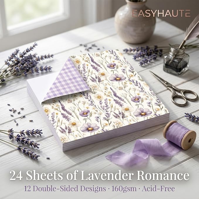 Scrapbook Paper & Scrapbooking Supplies, Lavender 6x6 Double-Sided Patterned - Image 8