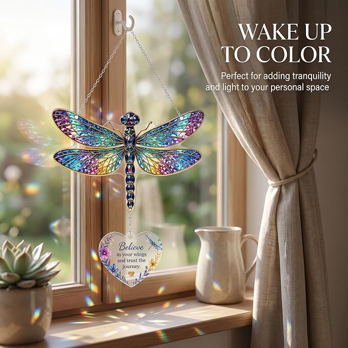 Devory 4 Inch Acrylic Dragonfly Suncatcher, Sun Catchers Indoor Window - Image 8