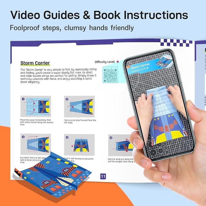 Leven DIY Paper Airplane Book, 16 Creative Folding Paper Planes - Image 4