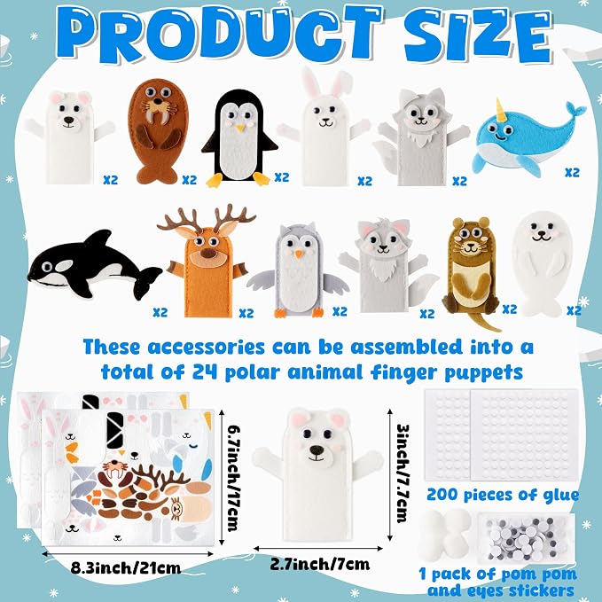 COcnny Polar Animal Finger Puppets - Image 2