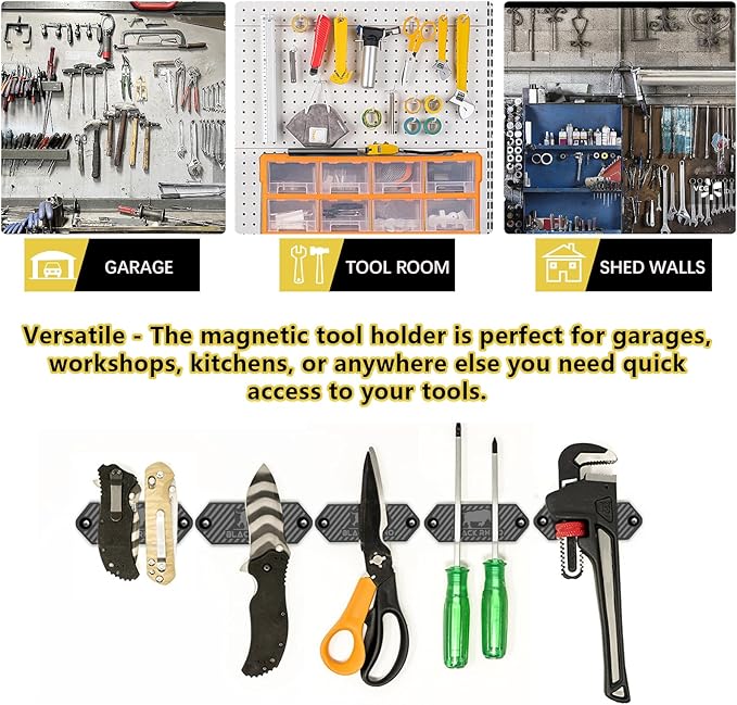 Magnetic Tool Holder, Strong Magnetic Tool Belt Clip, Magnetic Tool Holder Storage Organizer for Screws, Nails, Hammer, Sockets, Pliers, Screw Driver, Trowel, Drill Bit, Wrench,...