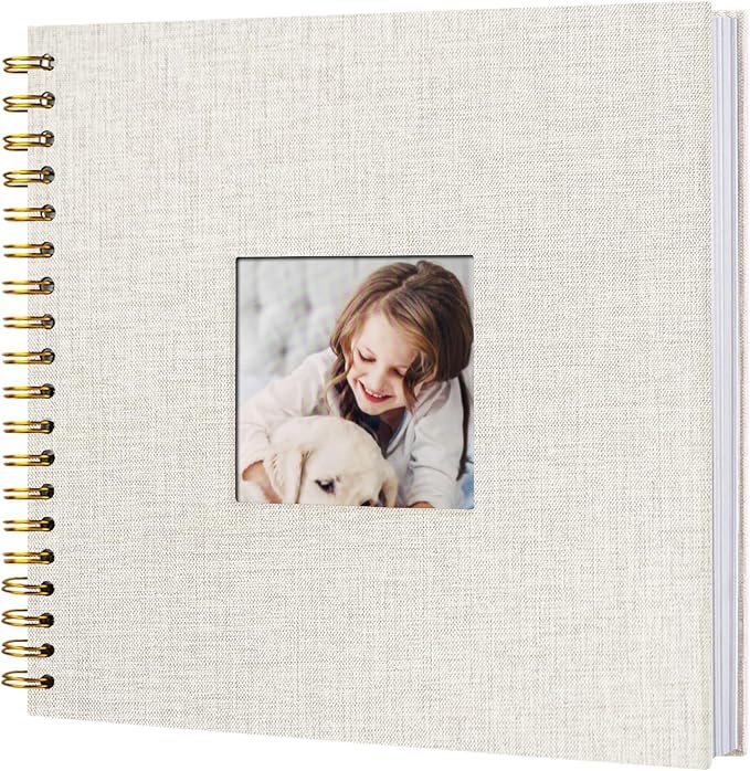 8 x 8 Inch Scrapbook Photo Album, Hardcover Kraft White Pages Arch Window Photo by Sprsthai