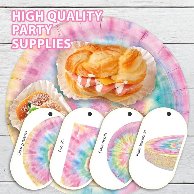 200Pcs Tie Dye Party Decorations - Image 6