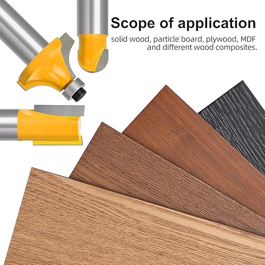 70PCS 1/2 Inch Shank Router Bit Set Door Window Bites with Tungsten Carbide Tips for Use On Wood, Metal, Plastic