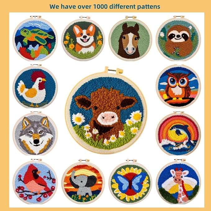 DIY Punch Needle Kits Cartoon Black Horse and Tree - Image 5