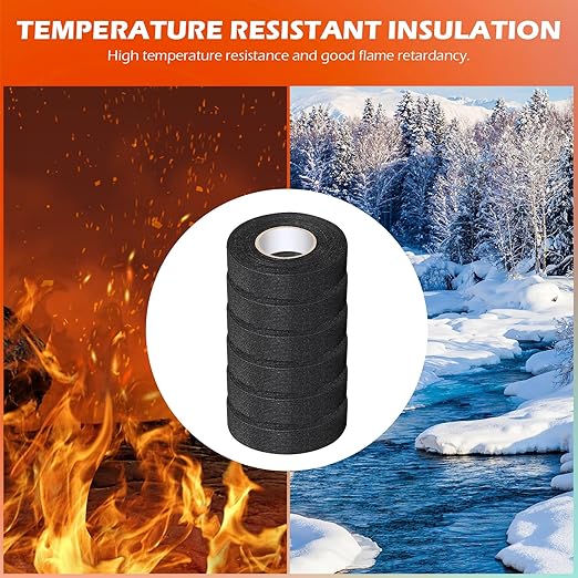 Wire Harness Automotive Tape Self-Adhesive Wiring Harness Cloth Electrical Tape 1 Inch x 30 Feet Car Insulated Wire Loom Tape for Automotive Engine Insulation Protection 6 Rolls