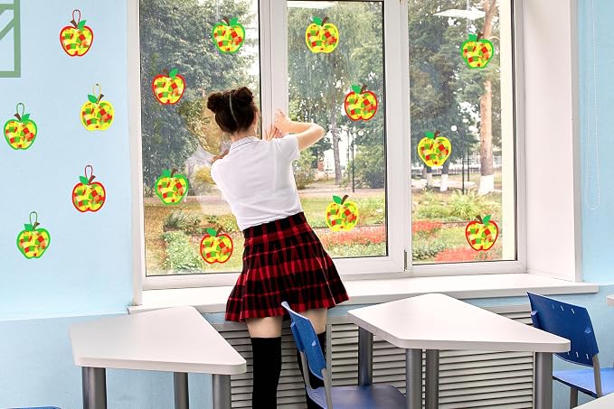 Renbuzhu 40PCS Back to School Apple-Shaped Crafts Bulk: Tissue Paper Sign - Image 6