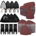162pcs Oscillating Tool Sanding Pads Kit, 4pcs Triangle Sanding Pads, 4pcs Finger Sanding Pad and 4pcs Multi Tool Blades, 150pcs Multitool Sandpaper Set, Fit for Finishing Wood Sanding
