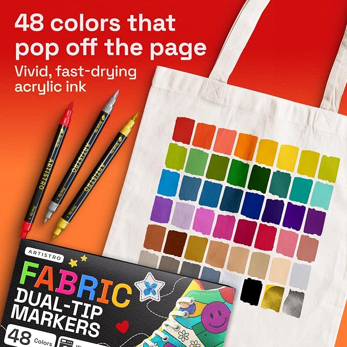 ARTISTRO 48 Dual-Tip Fabric Markers - Image 3