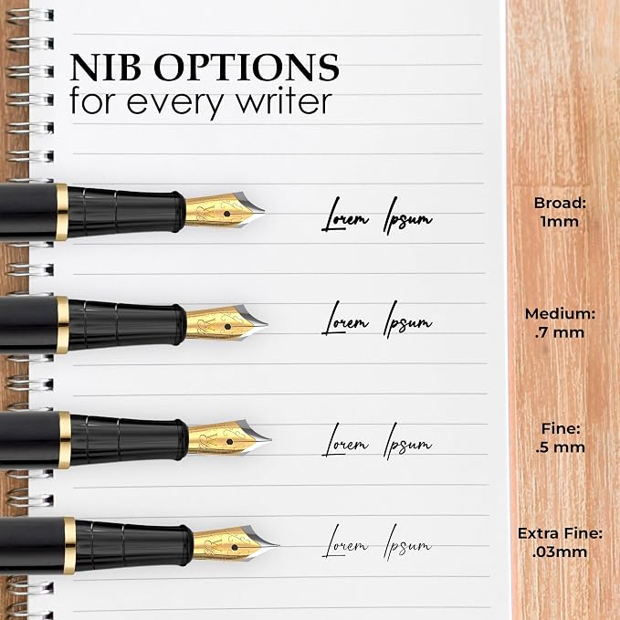 Wordsworth & Black Fountain Pen Set, 18K Gilded Extra Fine Nib, Includes 24 - Image 6
