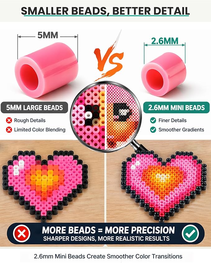 Fuse Beads Kit-120 Colors 62000 2.6mm-Easy DIY, Built-in Iron | DIY Crafts - Image 4