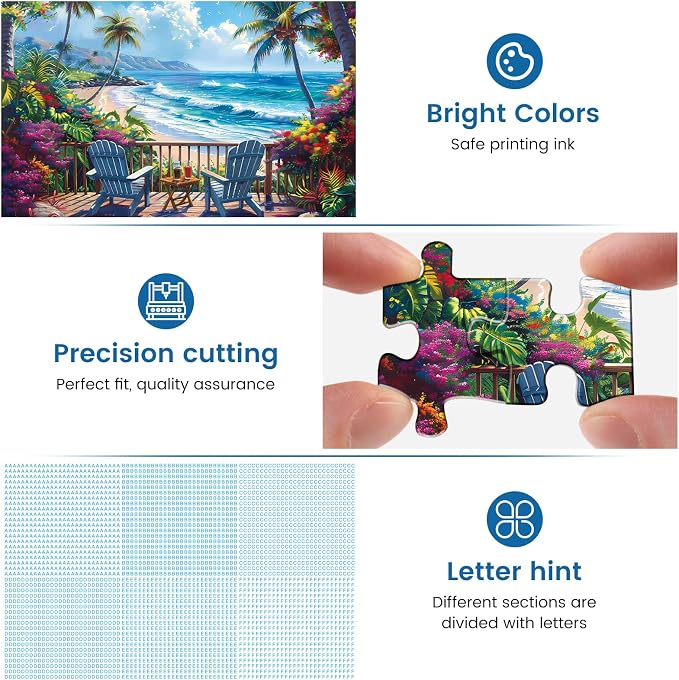 Jigsaw Puzzles for Adults 500 Pieces, Interlock Perfectly Letter on Back No Dust - Image 4