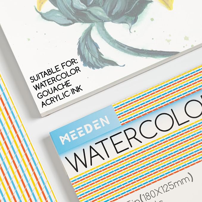 MEEDEN Watercolor Paper Block, 100% Cotton Watercolor Paper Pad of 20 Sheets - Image 4