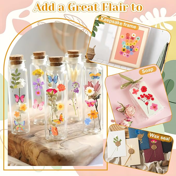 318 PCS Pressed Flowers Butterfly Stickers - Image 5