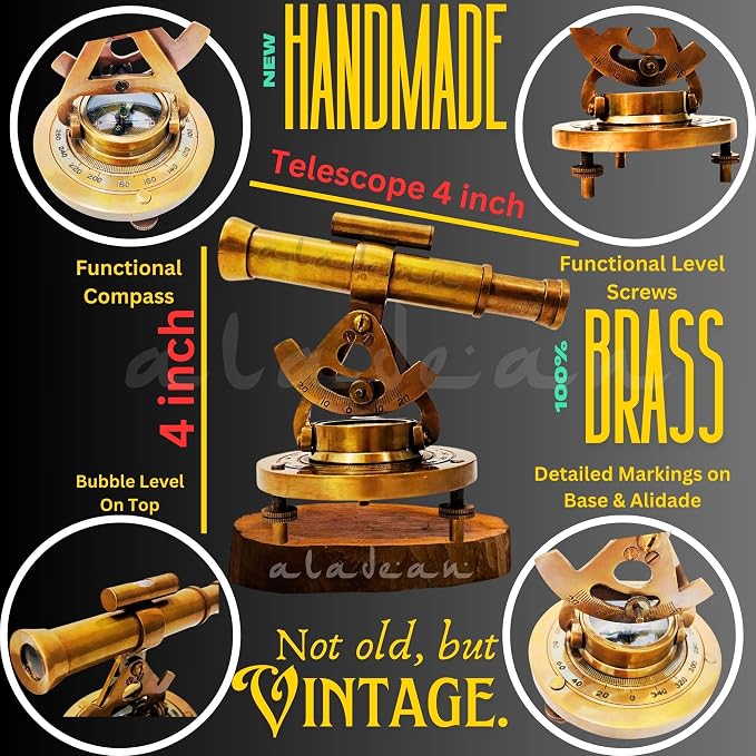 Brass Alidade Decorative Telescope 4" - Image 2